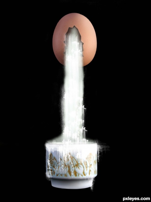 Creation of Egg Waterfall: Step 4