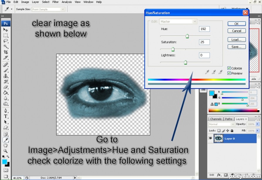 Creation of Watery eye: Step 3