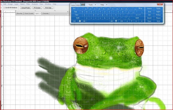 Creation of green frog: Step 3