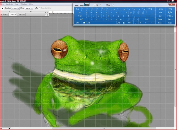 Creation of green frog: Step 4