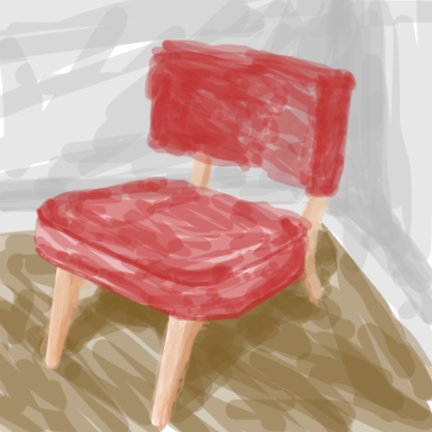 Creation of red chair: Step 1