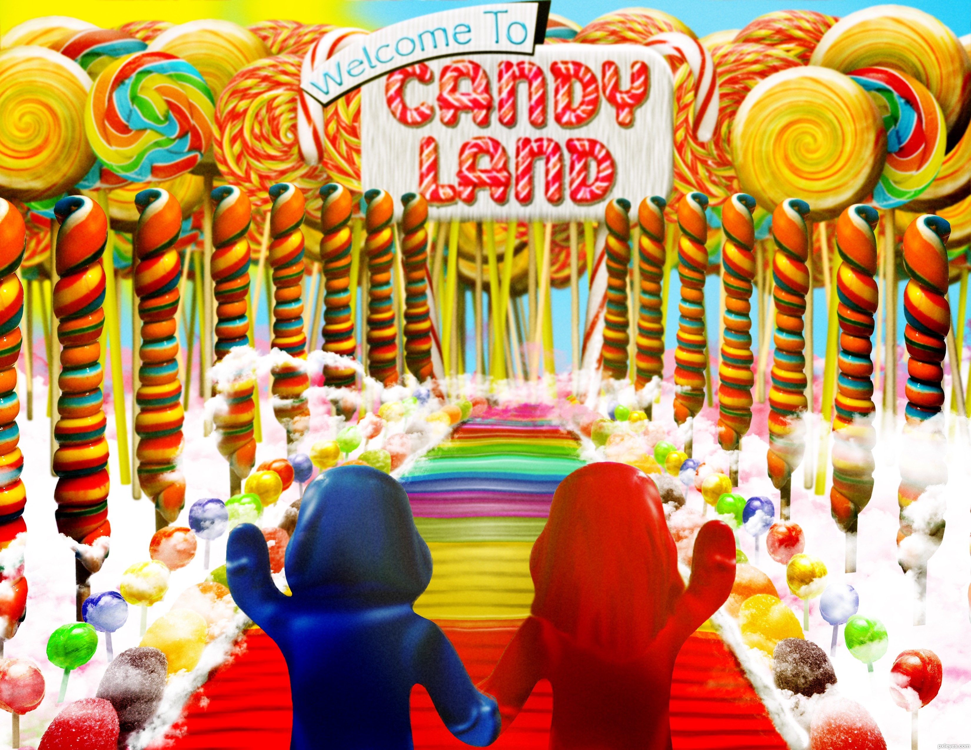 realistic candyland background