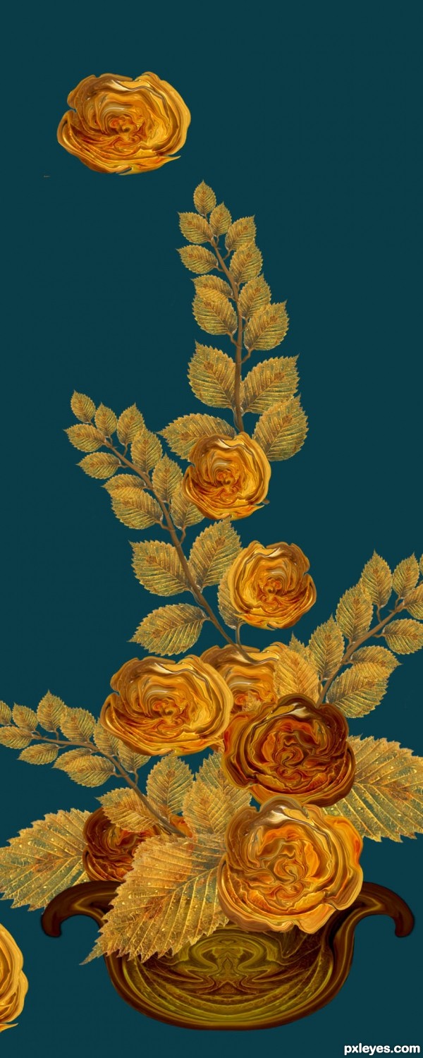 Creation of Antiqued Roses: Step 8