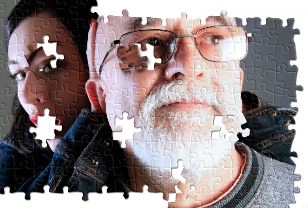 Creation of Grandpa jigsaw: Step 2