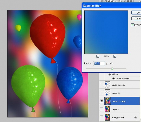 Creation of Colorful Baloons: Step 5