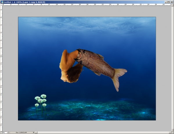 Creation of underwater flower: Step 4