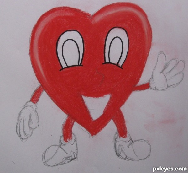 Creation of Heart emoticon: Step 4