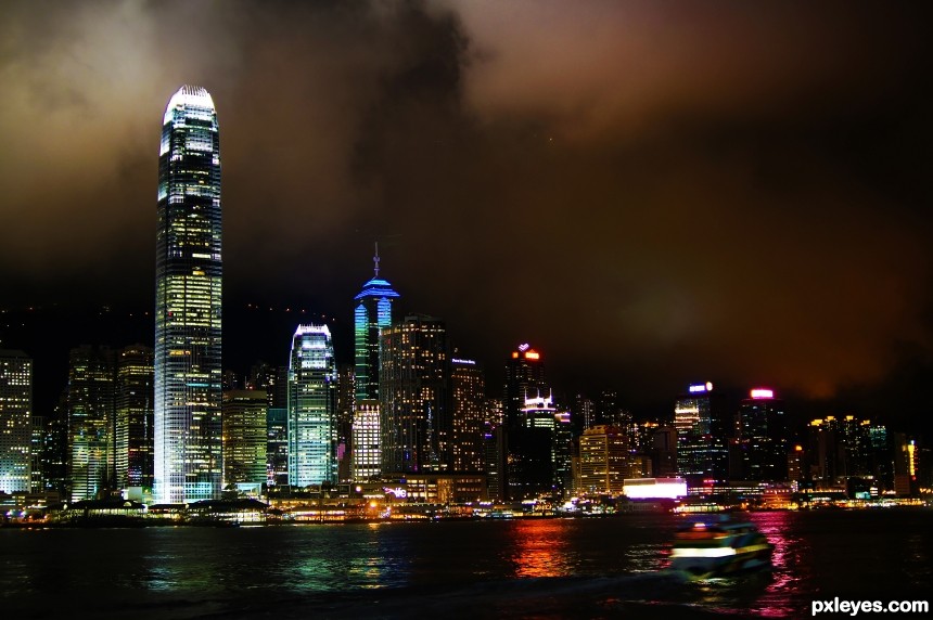 Hong Kong, City of Lights photoshop picture)