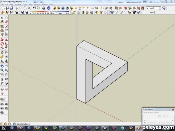 Creation of tribute to Escher: Step 2