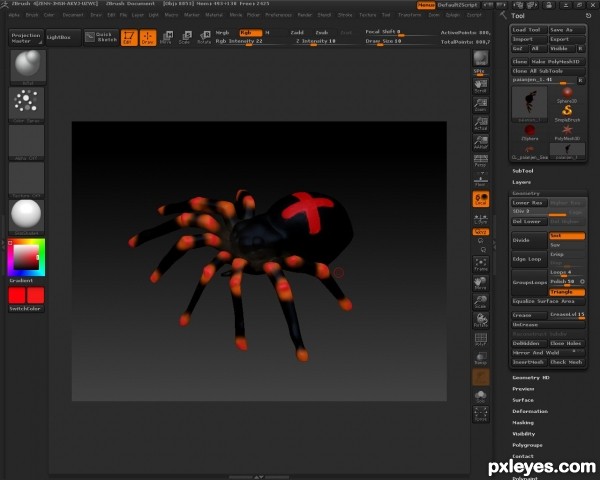 Creation of tarantula: Step 4