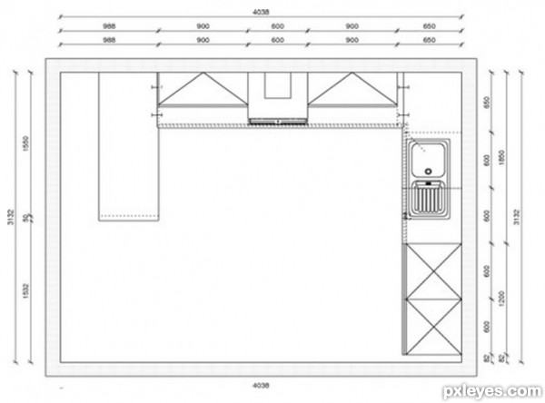 Creation of kitchen: Step 1