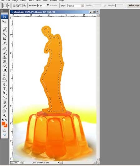 Creation of Jelly Venus de Milo: Step 3