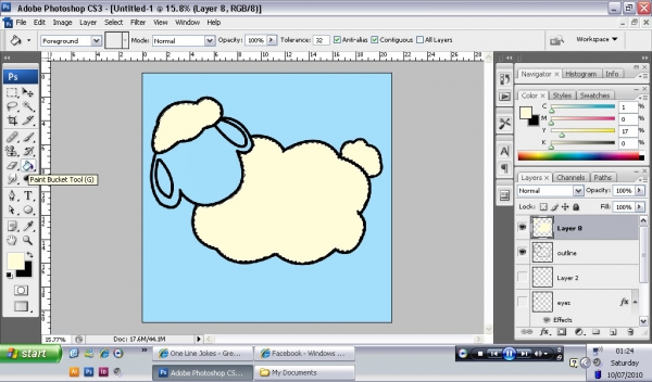 Creation of sheep cloud: Step 3