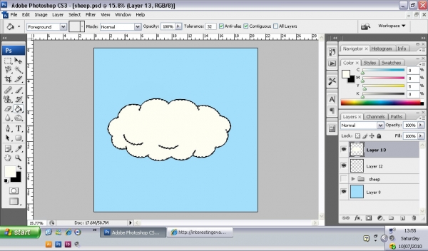 Creation of sheep cloud: Step 12