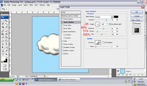 Creation of sheep cloud: Step 13