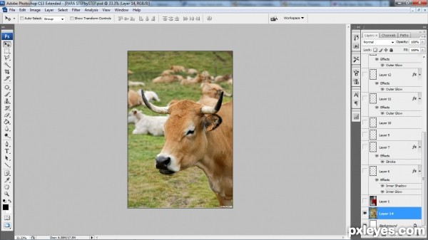 Creation of Red Lightning Cow: Step 1