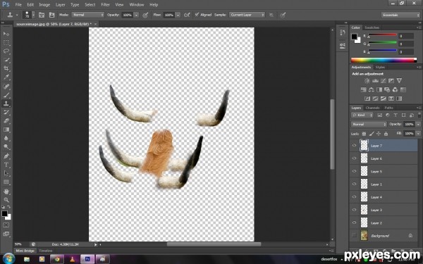 Creation of 8 horns cow: Step 2