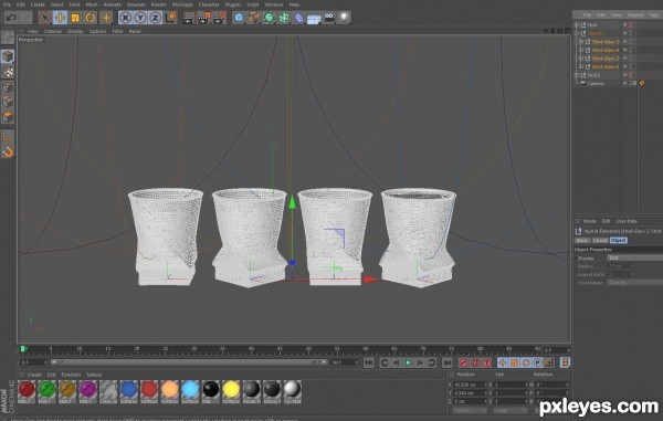 Creation of Shot Glasses 3D: Step 4