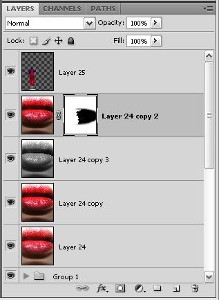 Creation of Paint My Lips Red: Step 2