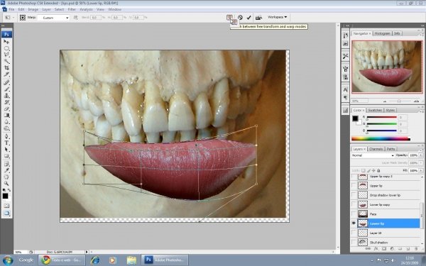 Creation of Zip the mouth shut: Step 7