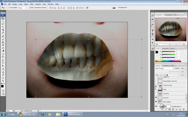 Creation of Zip the mouth shut: Step 9