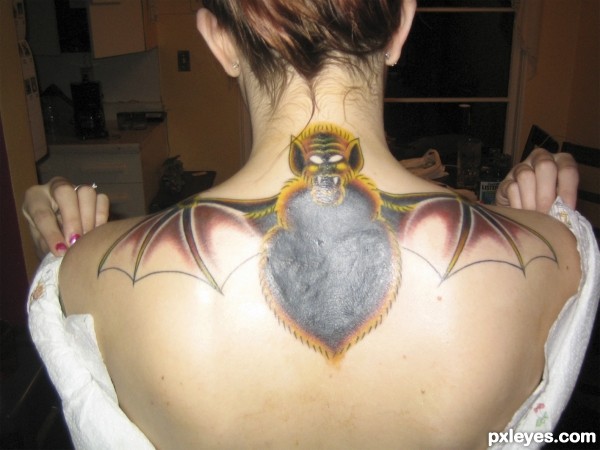 Creation of Bat  tattoo: Step 1