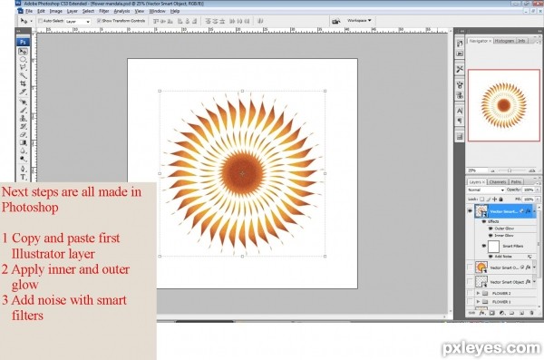 Creation of Flower Power Mandala: Step 5