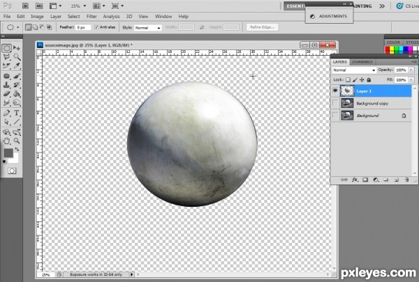 Creation of Gazing Ball: Step 1