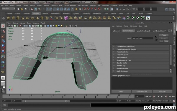 Creation of Samurai Mask: Step 9