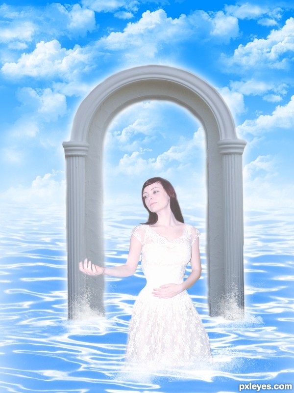 Creation of Angel on the gates of heaven: Step 6