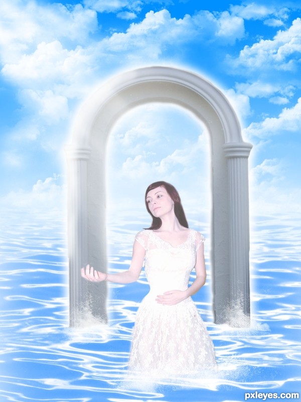 Creation of Angel on the gates of heaven: Step 7