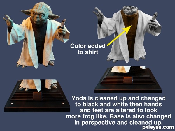 Creation of Kermit as Yoda: Step 3