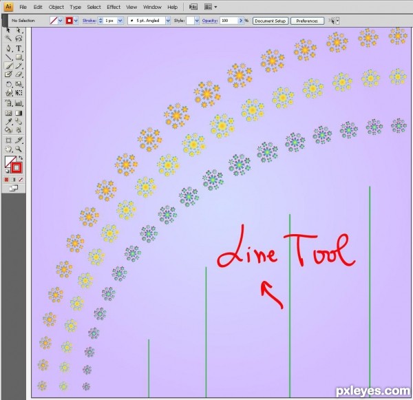 Creation of Flowers and Sun: Step 3