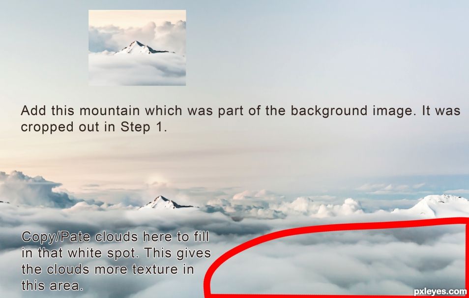 Creation of Up Through the Clouds: Step 3