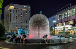 Around the fountain