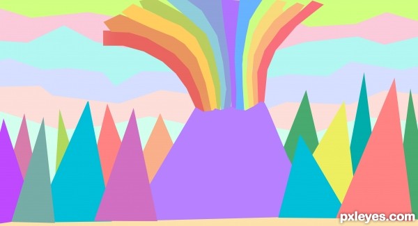 Creation of The Rainbow Volcano.: Step 3