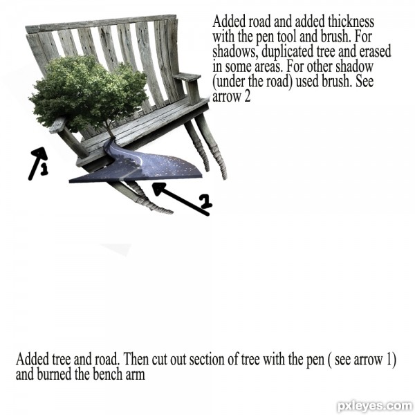 Creation of Floating Bench: Step 2