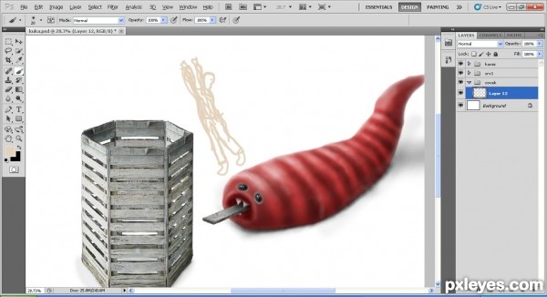 Creation of giant worm : Step 7