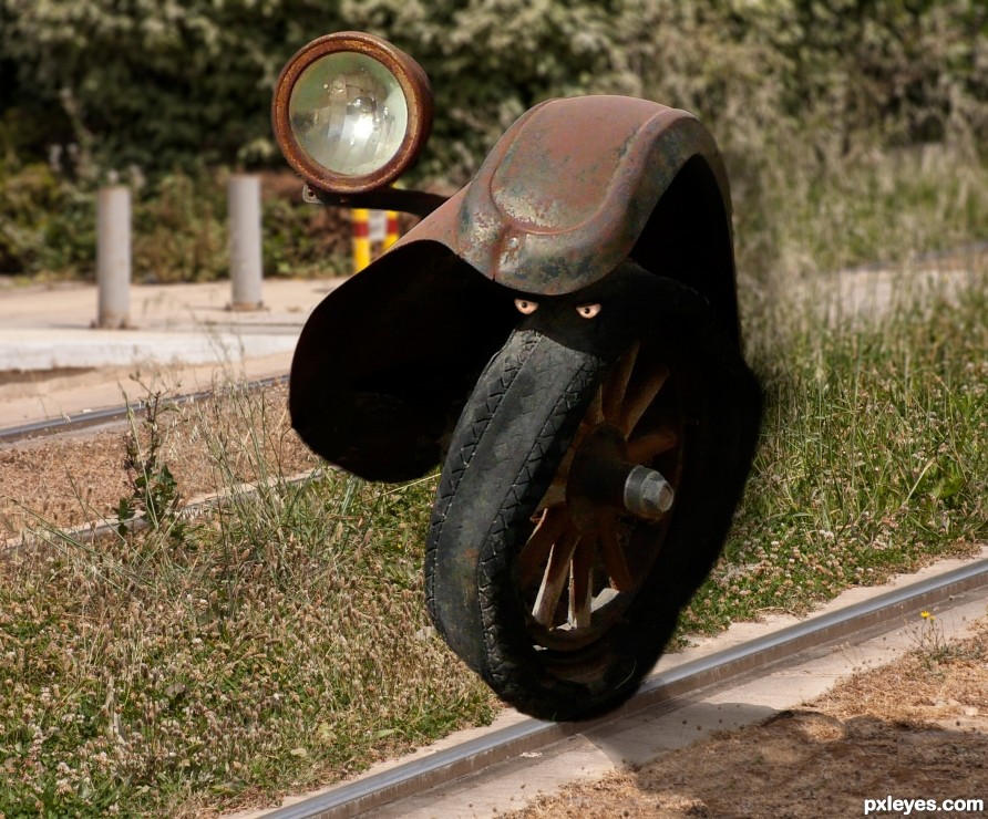 Rail patrol picture, by roon for: old car photoshop contest - Pxleyes.com