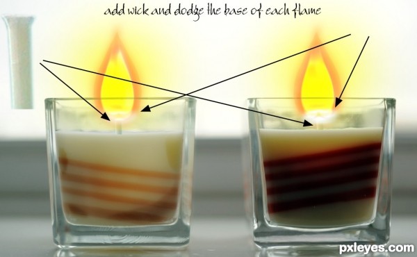 Creation of Double Lit Candles: Step 6