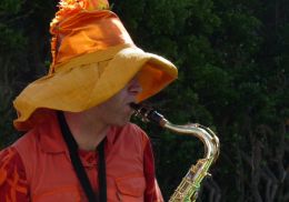 Orange colored hat