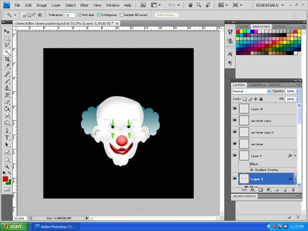 Creation of Fear of clowns: Step 2