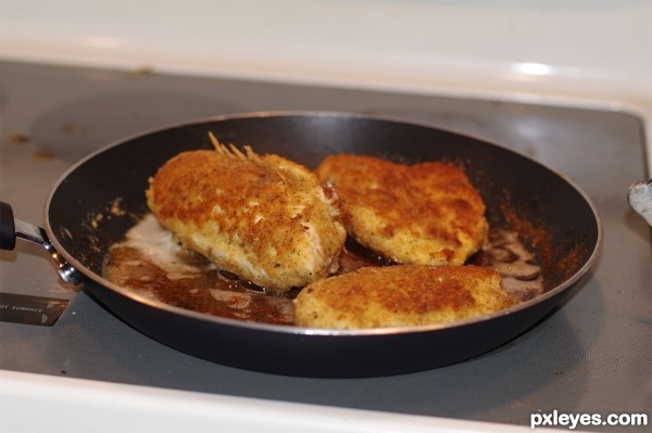 Creation of Tonight's Chicken Cordon Bleu: Step 5