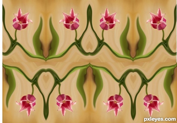 Creation of Tulips on Canvas: Step 2