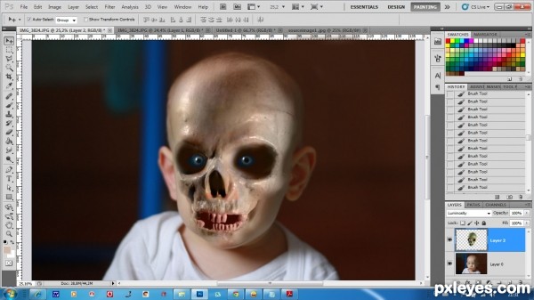 Creation of Bebe skull: Step 3