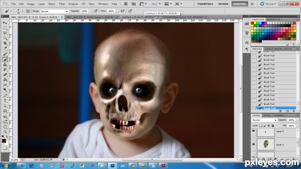 Creation of Bebe skull: Step 4