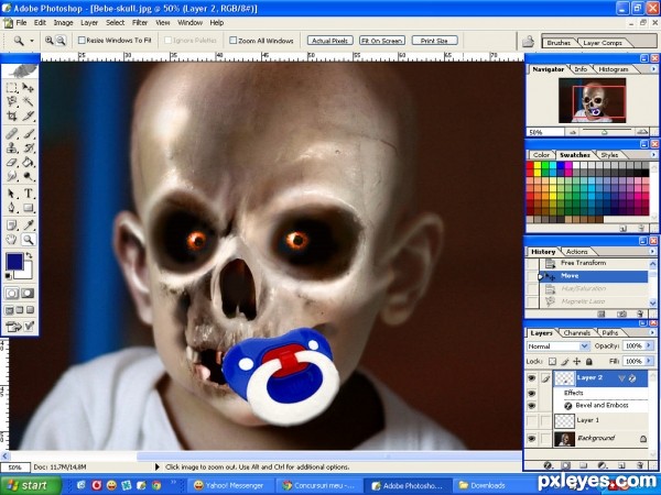 Creation of Bebe skull: Step 5