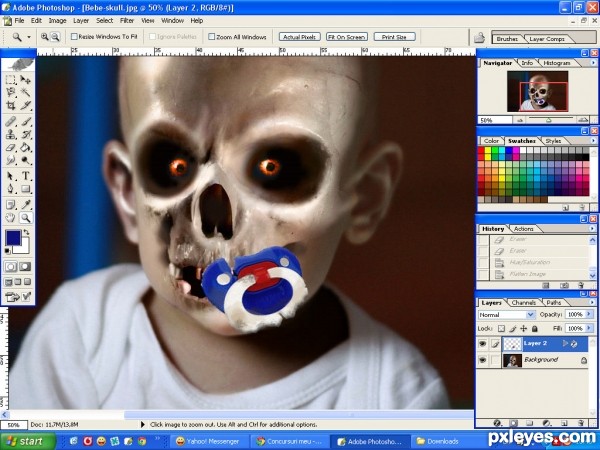 Creation of Bebe skull: Step 6