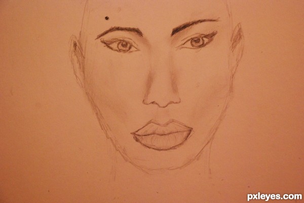 Creation of angelina portrait: Step 2