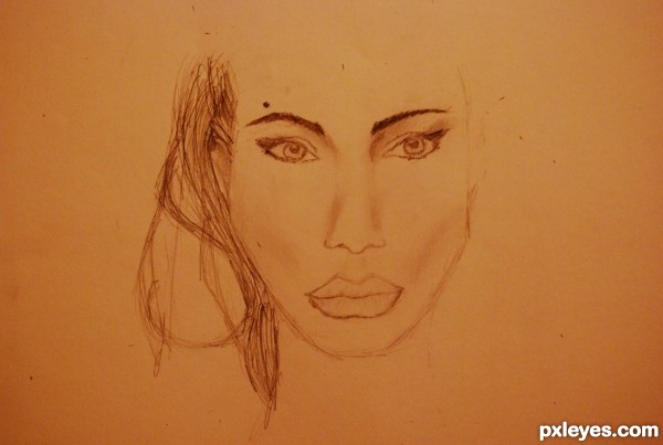 Creation of angelina portrait: Step 3